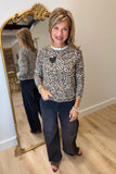 Renuar Reversible Leopard Print Sweater