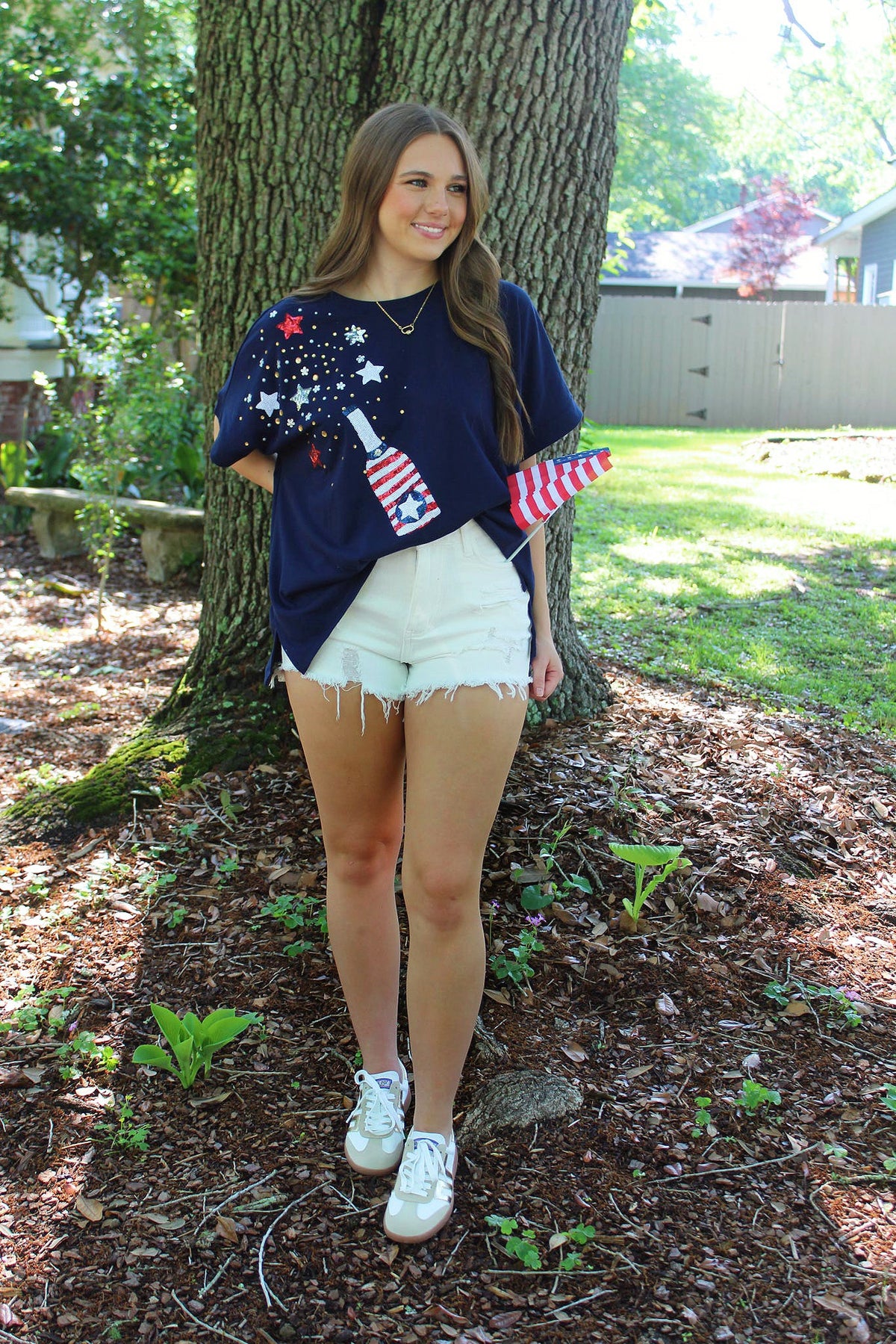 Mudpie OS Patriotic Tee Navy