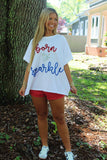 Mudpie OS Born To Sparkle Tee White