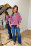 Weekend as a Rebel Striped Short Sleeve Cardigan
