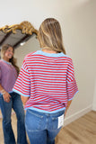 Weekend as a Rebel Striped Short Sleeve Cardigan