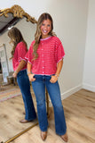 Peppermint Twist Striped Short Sleeve Cardigan