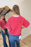 Peppermint Twist Striped Short Sleeve Cardigan