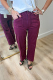 Charlie B Wide Leg Twill Pant Merlot
