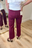 Charlie B Wide Leg Twill Pant Merlot