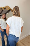 Delaney Drop Shoulder Cable Knit Sweater Ivory