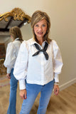 APNY Puff Sleeve Blouse White
