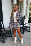 Plaid and Polished Belted Skort