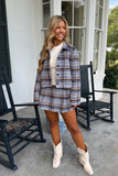 Plaid and Polished Belted Skort