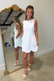 Linen Core Dress White
