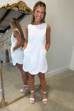 Linen Core Dress White