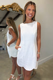 Linen Core Dress White