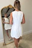 Linen Core Dress White