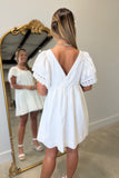 In the Spotlight Square Neck Eyelet Dress White