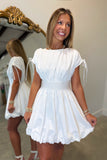 Tied Together Bubble Hem Mini Dress