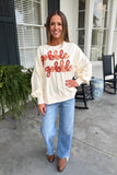 Gobble Gobble Colored Pompom Thread Pullover