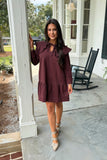 Plymouth Charm Peter Pan Collar Dress Wine
