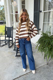 Chestnut Lane Striped Boat Neck Sweater