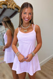 Double Layered Gingham Athletic Dress Pink