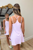 Double Layered Gingham Athletic Dress Pink