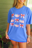 America Coquette Bows Graphic Tee Blue