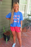 America Coquette Bows Graphic Tee Blue
