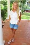 Remember the Ruffles Top White