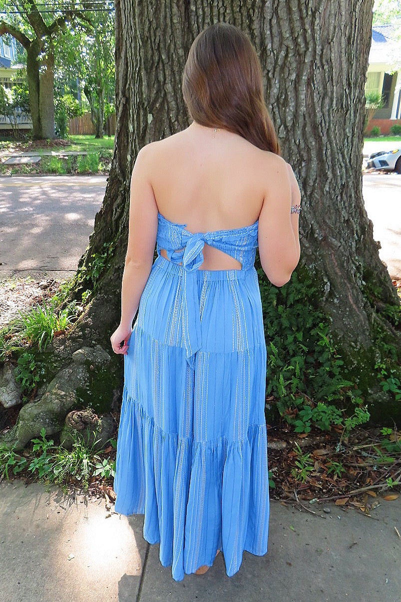 Elan Breezy Beauty Maxi Dress Blue Elan Breezy Beauty Maxi Dress Blue