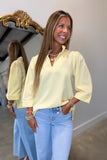 Sunshine Warm 3/4 Sleeve Blouse