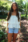 Lace and Liberty Top White