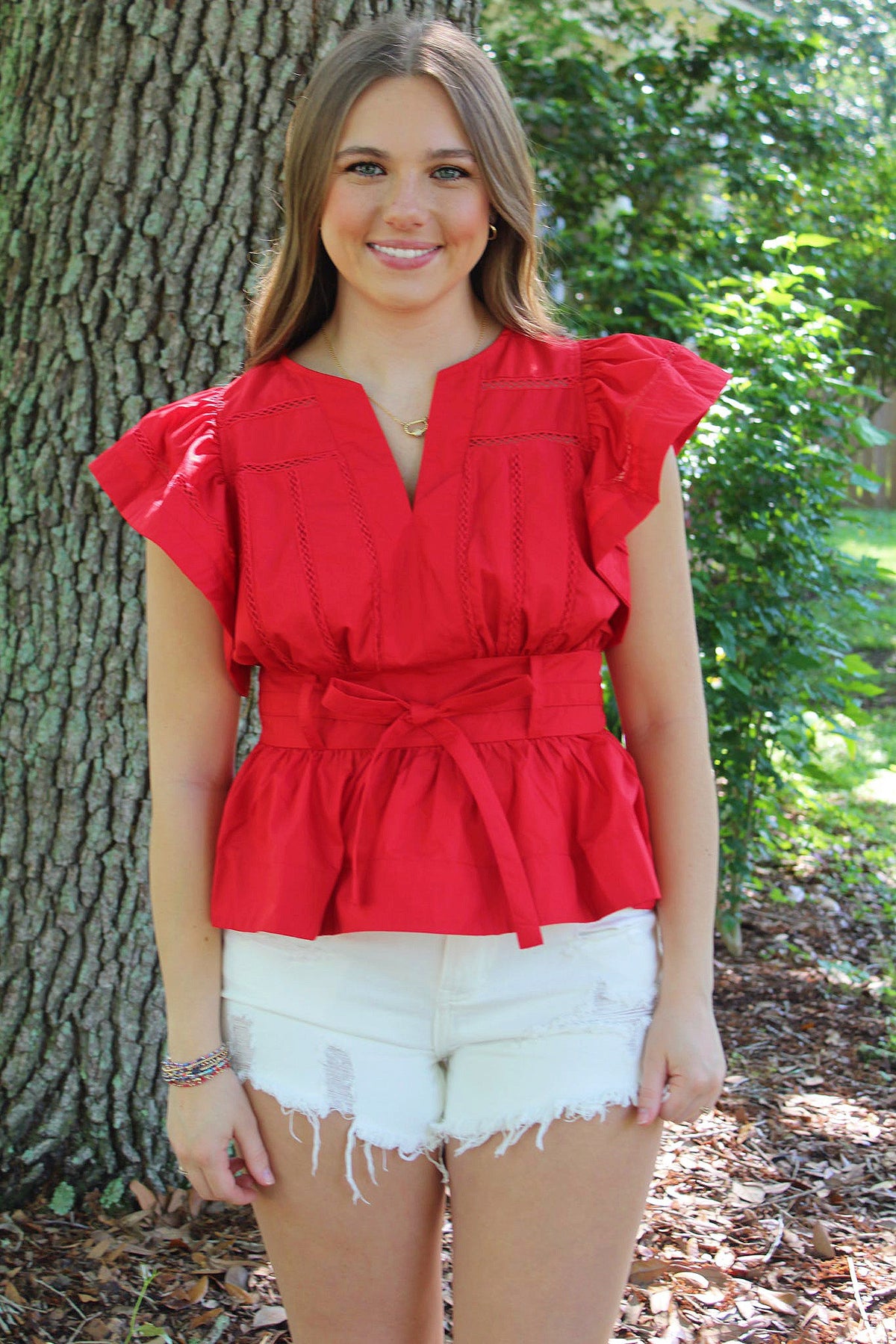 Spring Silhouette Top Red