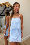 Southern Encore Embroidered Skirt Set Blue