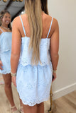 Southern Encore Embroidered Skirt Set Blue