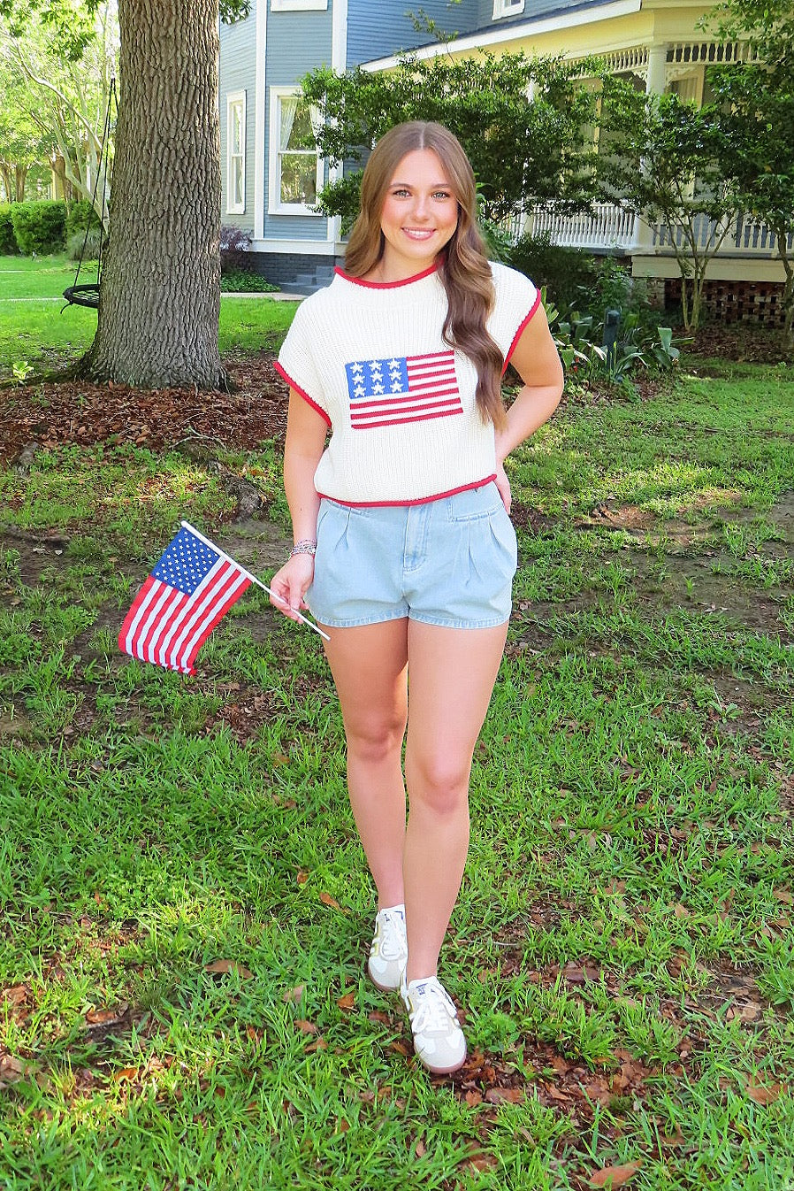 Land of the Free Sweater Cream