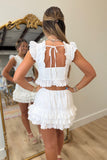 Envisioning Eyelet Skirt Set White