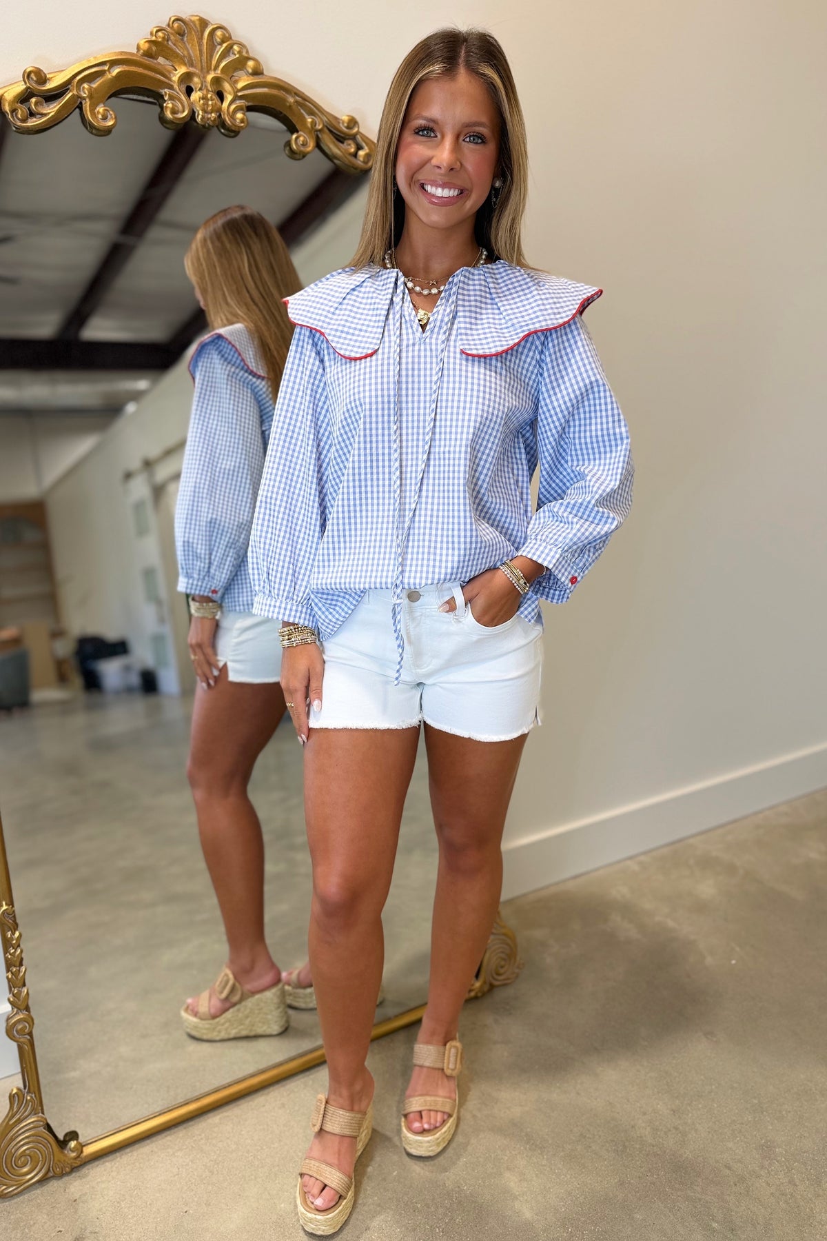 Picnic in the Park Blouse Blue