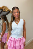 Perfect Day Pointelle Knit Tank Sky