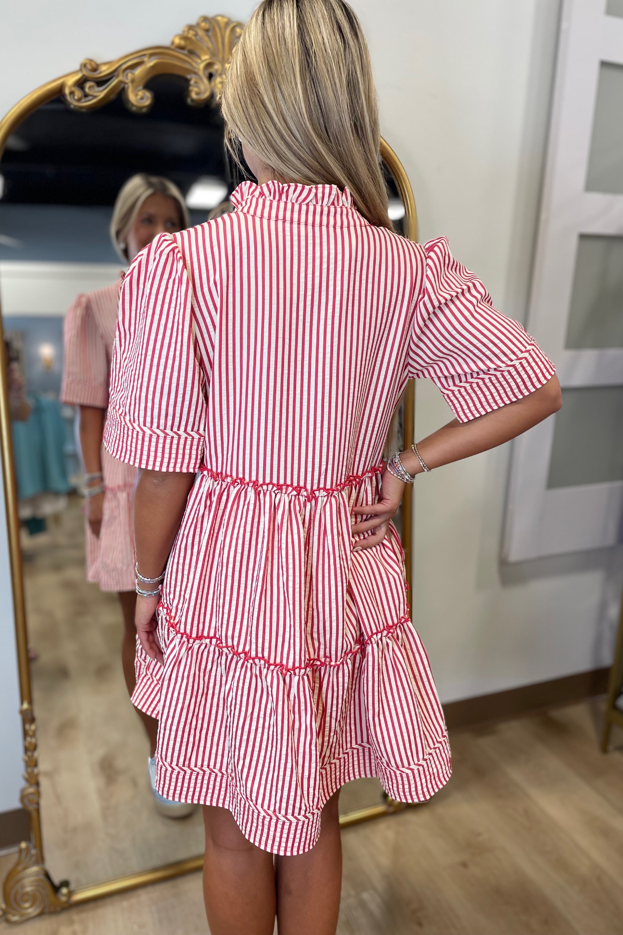 Season for Stripes Dress Red