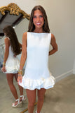 Remember Me Ruffle Trim Romper White