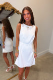 Classic Boat Neck Mini Dress White