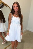 Charming Bow-back A-line Mini Dress White