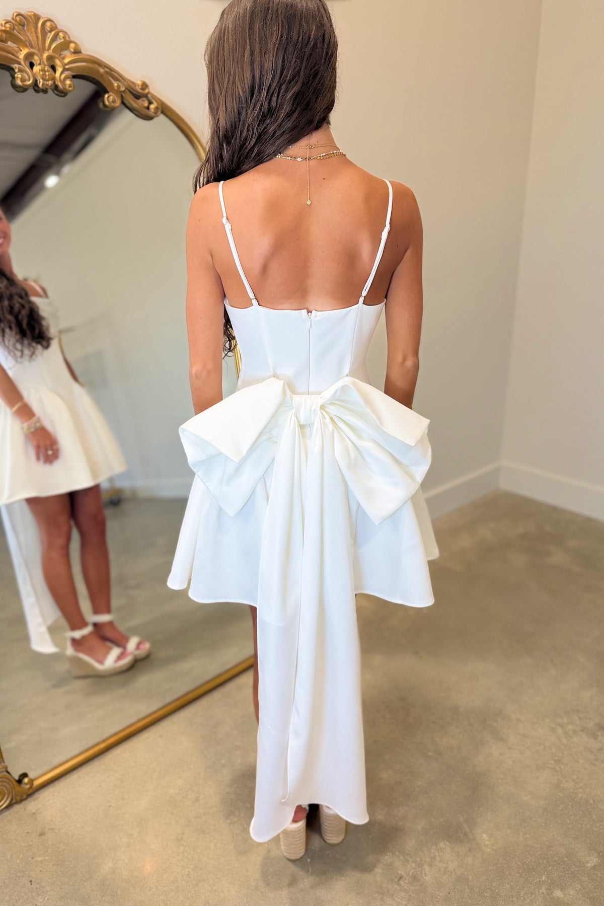 Tying The Knot Strapless Bow Dress White