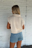 Cropped Turtleneck Sweater Top Ecru RESTOCK