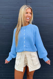 Feeling Fuzzy Cardigan Sweater Blue