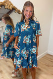 Harvest Hues Floral Dress Teal