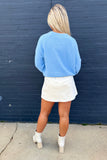 Feeling Fuzzy Cardigan Sweater Blue