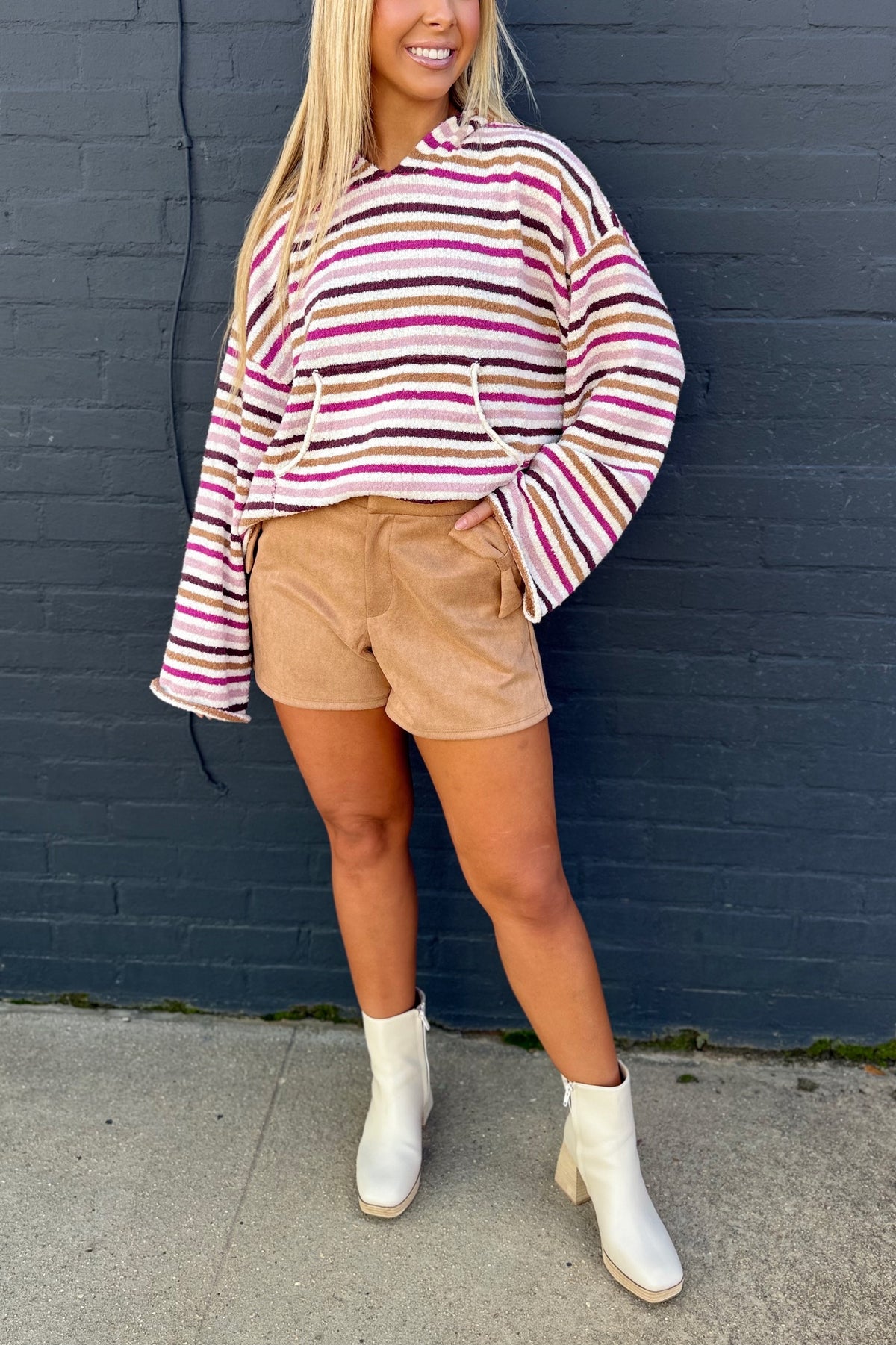 Winterberry Striped Oversized Hoodie