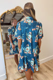 Harvest Hues Floral Dress Teal