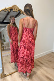 Floral Fever Teared Maxi Dress Rust