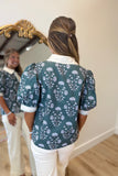 Bloom Haven Top Teal